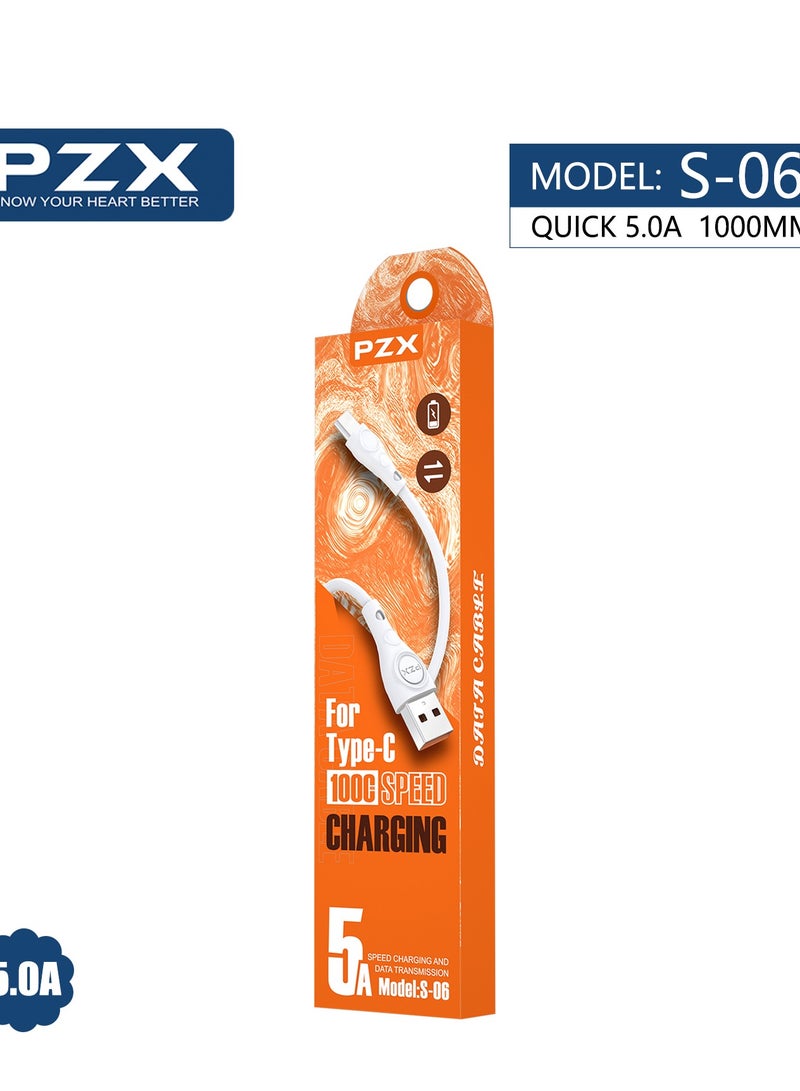 PZX Type-C Data Sync Charging Cable White - Image 3