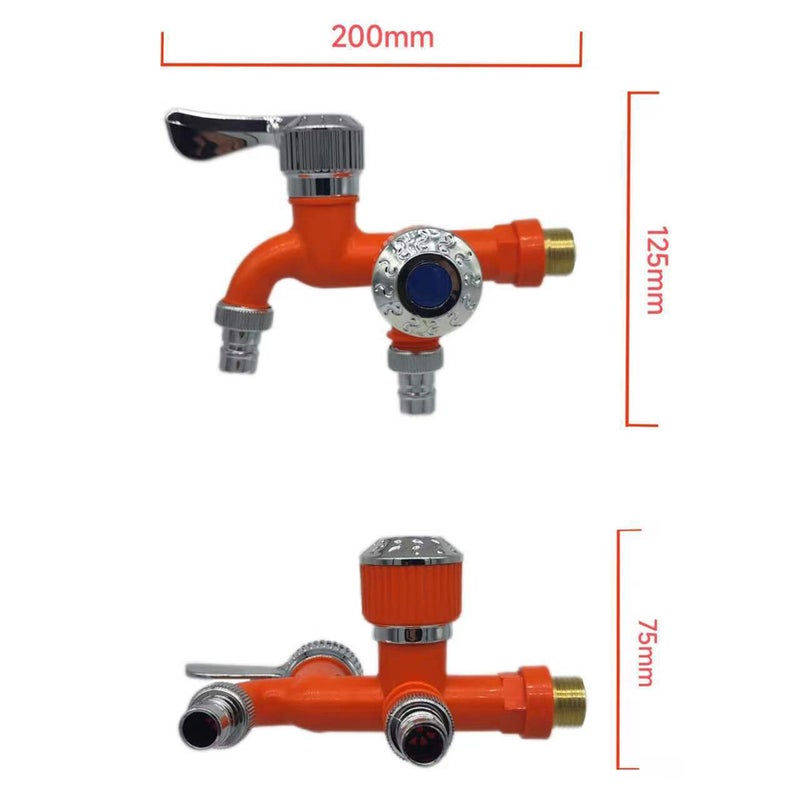 Dual Control Faucets Double Outlets Water Tap Universal Interface Connector Sink Faucets Home Bathroom Hose Irrigation Fitting Garden Watering Supplies - Image 2