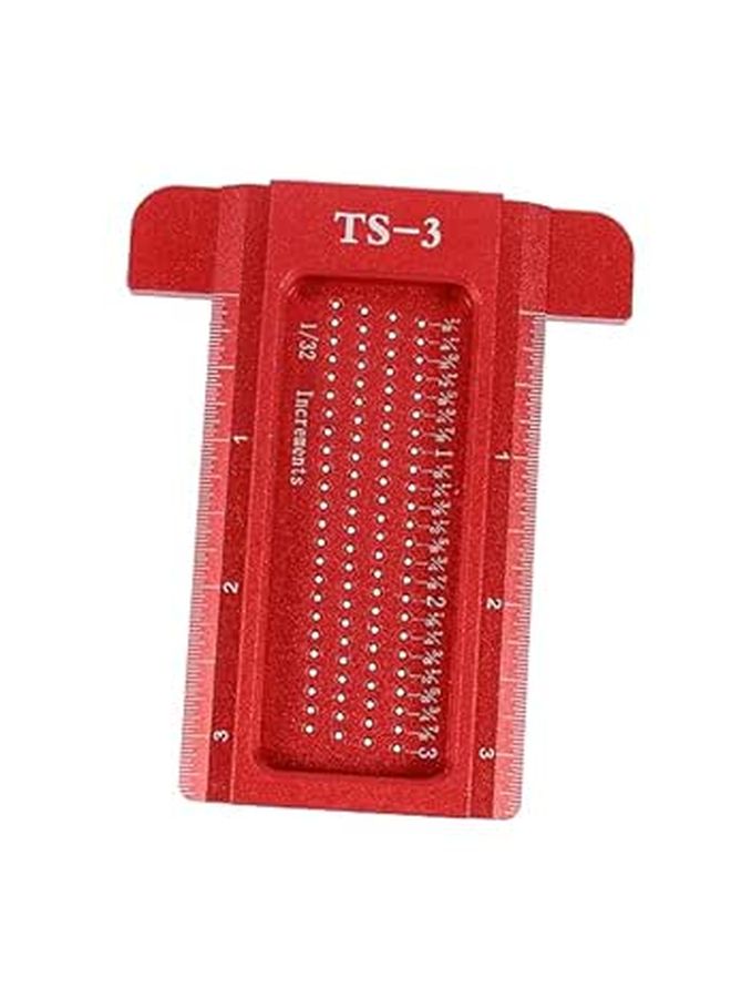 Accurate Woodworking Scriber Hole Positioning Gauge Red Precise Layout Ruler - Image 1