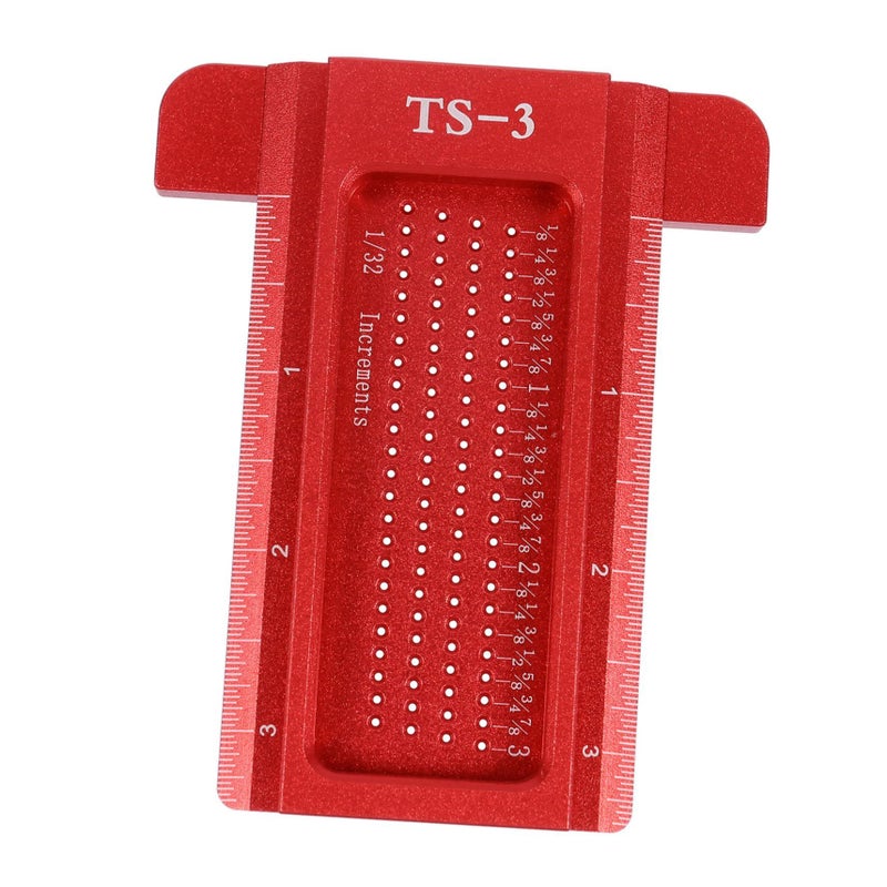 Accurate Woodworking Scriber Hole Positioning Gauge Red Precise Layout Ruler - Image 2