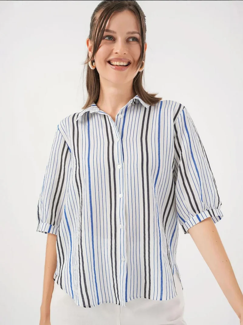 BIG DART BDART Striped Poplin Shirt