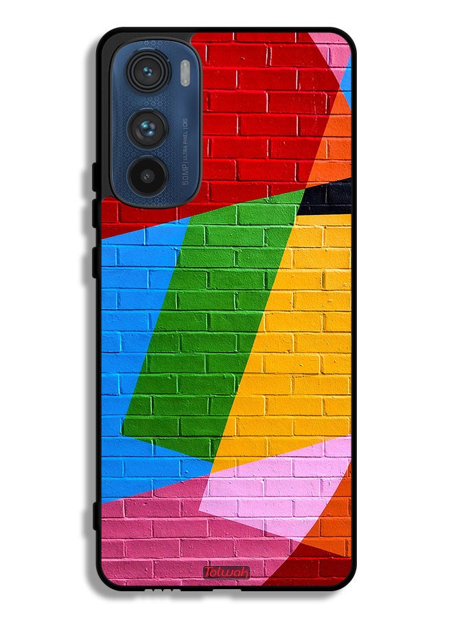 Tolwak Motorola Edge 30 Protective Case Cover Colorful Wall Painting - Image 1