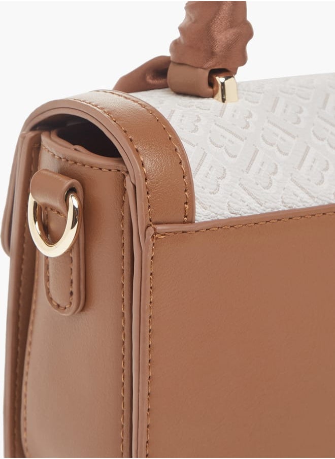 Flora Bella By Shoexpress Womens Monogram Print Satchel Bag With Grab Handle And Tuck Lock Closure  - Image 4