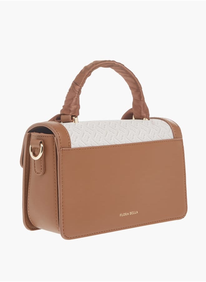 Flora Bella By Shoexpress Womens Monogram Print Satchel Bag With Grab Handle And Tuck Lock Closure  - Image 2