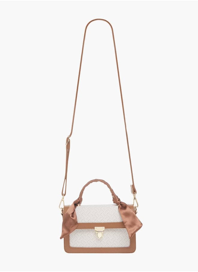 Flora Bella By Shoexpress Womens Monogram Print Satchel Bag With Grab Handle And Tuck Lock Closure  - Image 1