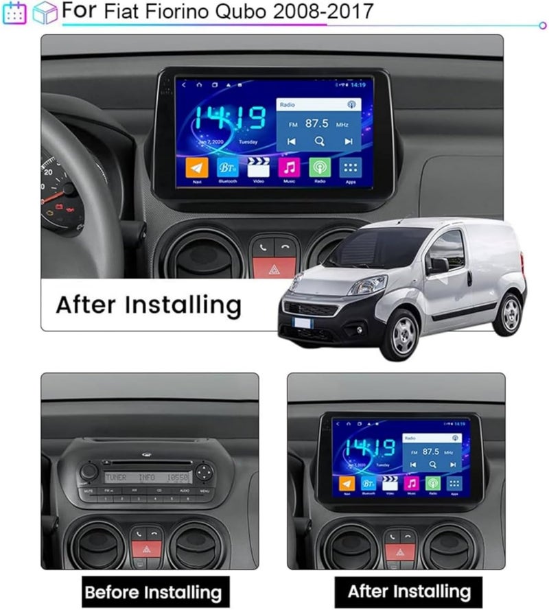 4k MRC Fiat fiorino android screen model 2007-2021 wireless carplay android auto reverse camera included ahd (4GB RAM 32 GB ROM) - Image 3