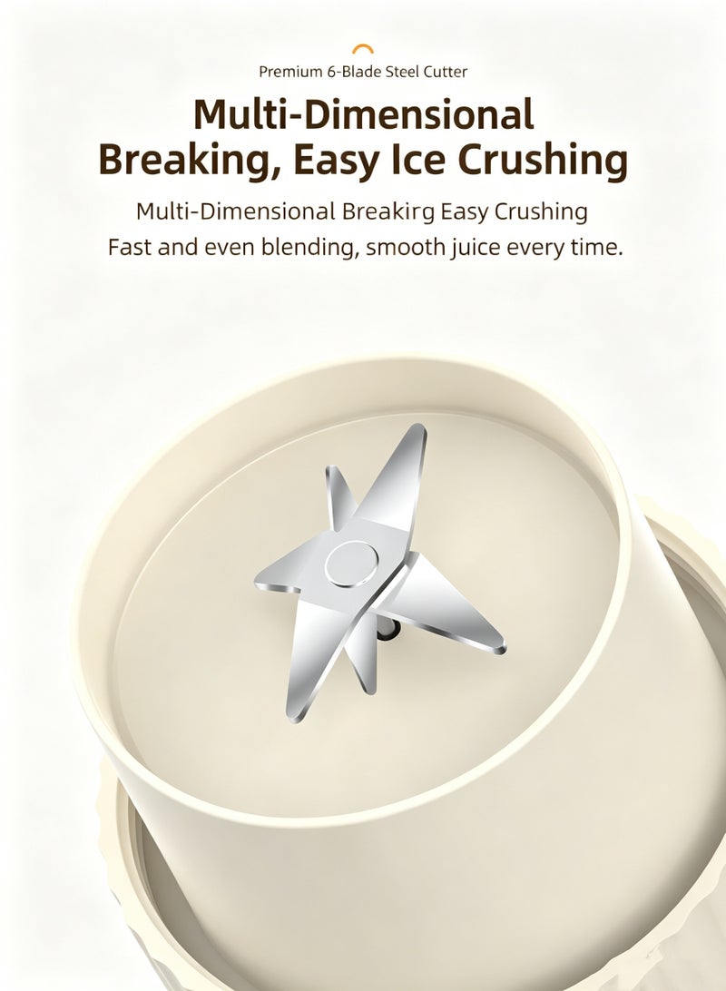 VENTRA 450ml Portable Blender, 6‑Blade Food‑Grade Wireless Rechargeable Juicer Cup - Image 3