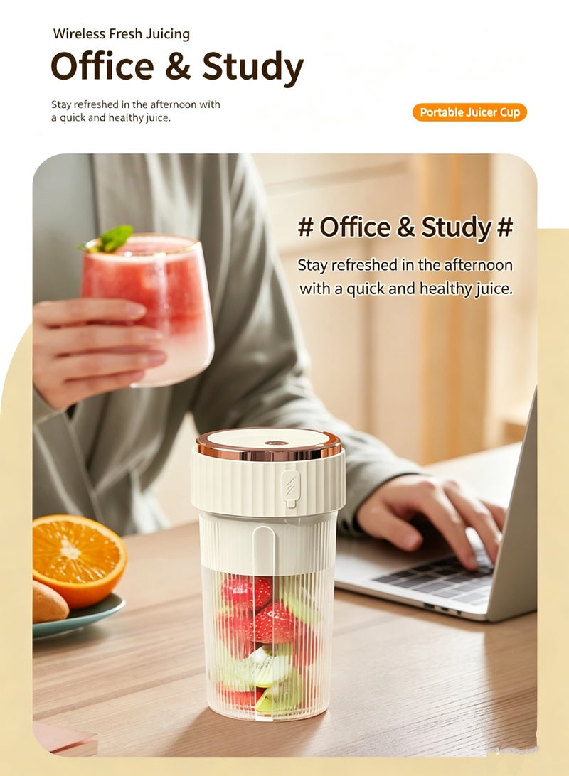 VENTRA 450ml Portable Blender, 6‑Blade Food‑Grade Wireless Rechargeable Juicer Cup - Image 4
