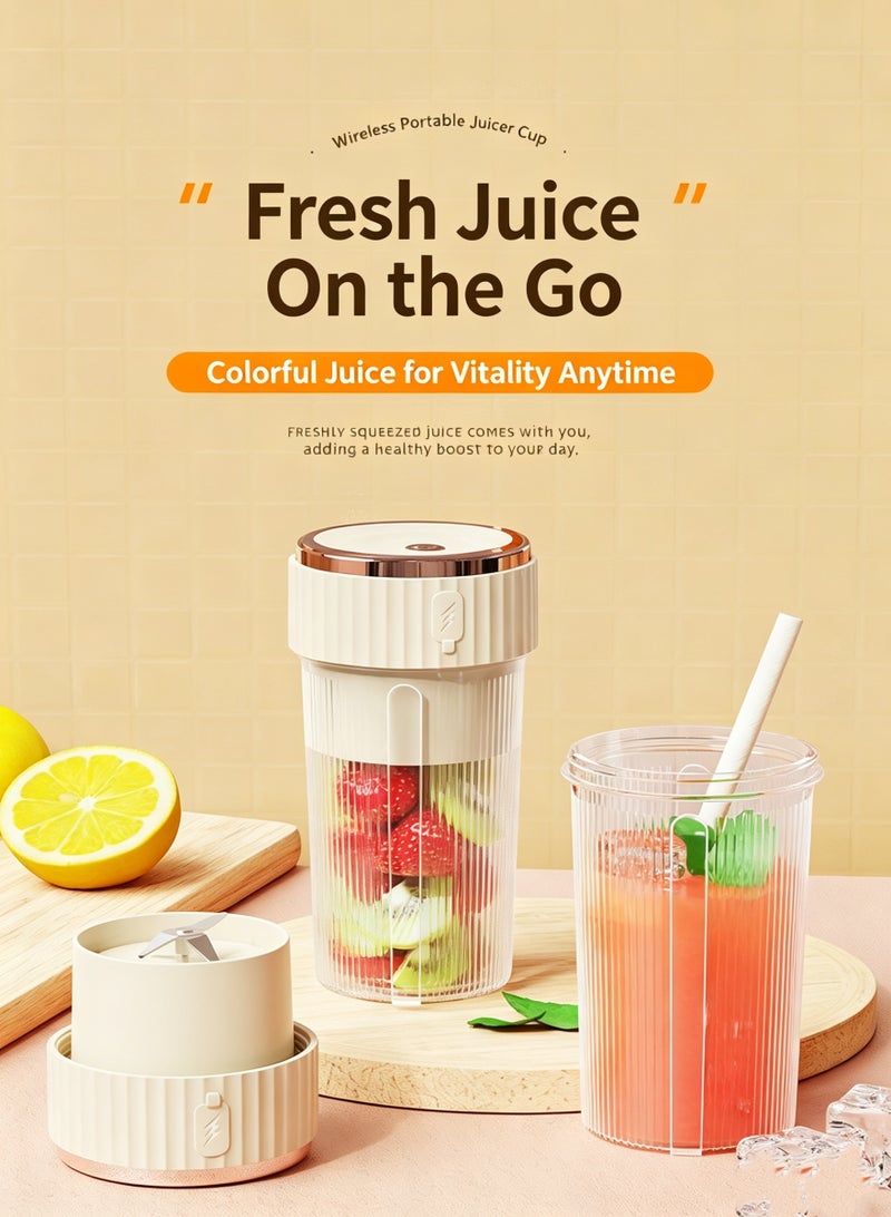 VENTRA 450ml Portable Blender, 6‑Blade Food‑Grade Wireless Rechargeable Juicer Cup - Image 2
