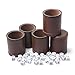 RERIVER 5 Pack PU Leather Dice Cups Velvet FeltLined Shaker Cups with 25 Dot Dice for Bar Party Yahtzee Farkle Dice Games Brown - Image 2