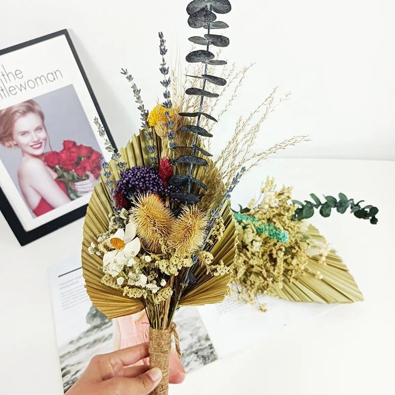 Y&D Yunnan Dried Flowers Bouquet, Natural Dried Plants Bridal Bouquet for Valentine's Day, Top Seller - Image 3