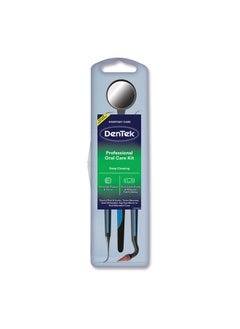Dentek Professional Oral Care Kit Advanced Clean Portable Multiple Tips Dental Pick Scaler Stimulator And Dental Mirror White  - Image 1