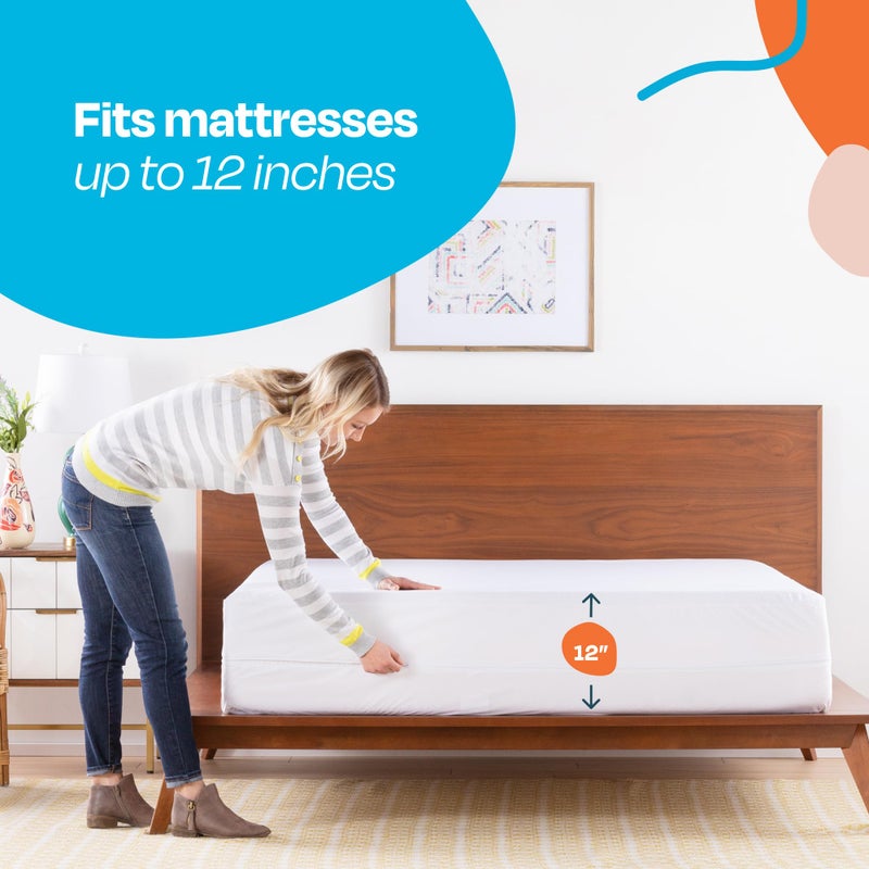 Linenspa Zippered Mattress Encasement â€“ California King Size Waterproof Mattress Protector â€“ Quiet Cover & Complete protection â€“ Dorm Room Essentials, White - Image 5