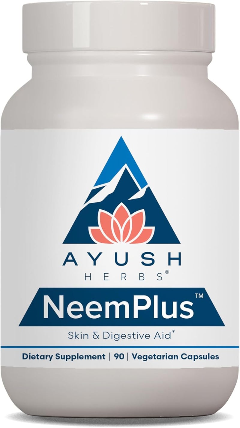 Ayush Herbs Neem Plus  Digestive Health for Women  Men Gut Support Supplement for Stomach  Skin Health Immune Support  90 Vegetarian Capsules 1 Count - Image 1