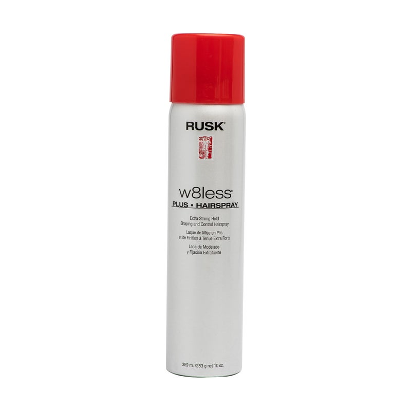 RUSK Designer Collection W8less Plus Extra Strong Hairspray, Provides Texture, Natural Shine, and Long-Lasting, Touchable Support, 10 oz - Image 1