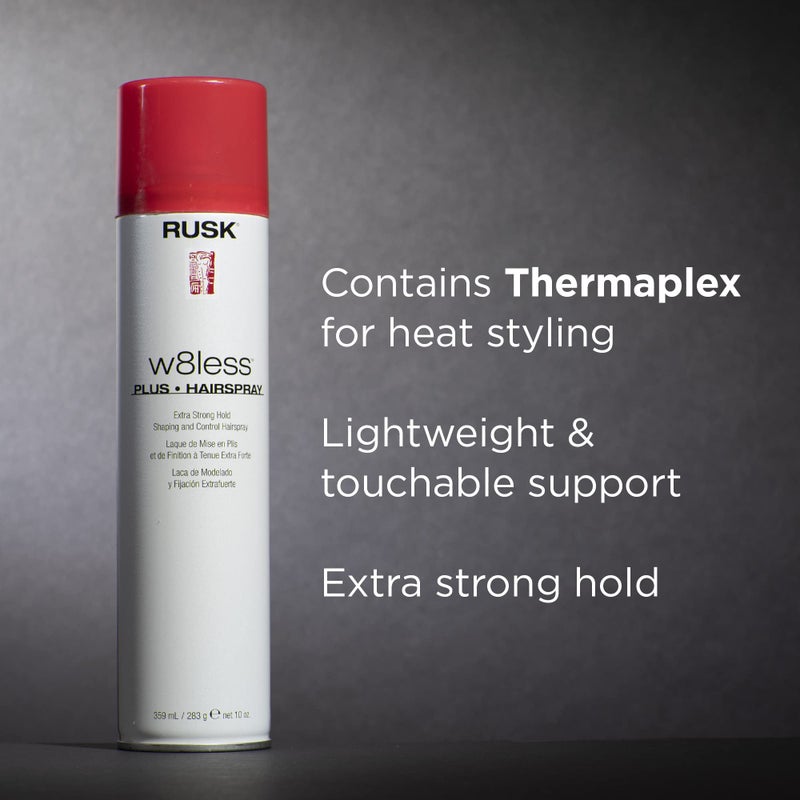 RUSK Designer Collection W8less Plus Extra Strong Hairspray, Provides Texture, Natural Shine, and Long-Lasting, Touchable Support, 10 oz - Image 3