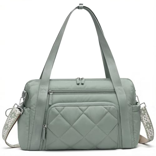 SYTRAH Gym Bag for Women Duffle Weekender Bags for Travel Lightweight Weekender Tote with Wet Pocket for Sports Workout and Dance Green - Image 1