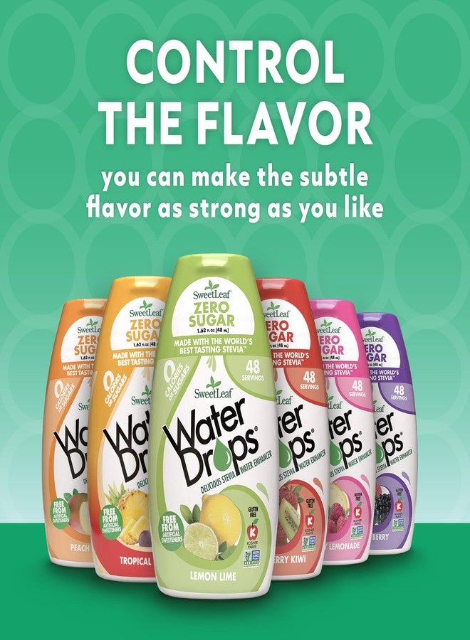 SweetLeaf Water Flavoring Drops - Stevia Water Enhancer, Sugar Free, Zero Calorie Water Additive, Contains Monk Fruit Extract, Gluten Free, Keto Friendly - Strawberry Kiwi, 1.62 Fl Oz (Pack of 2) - Image 3