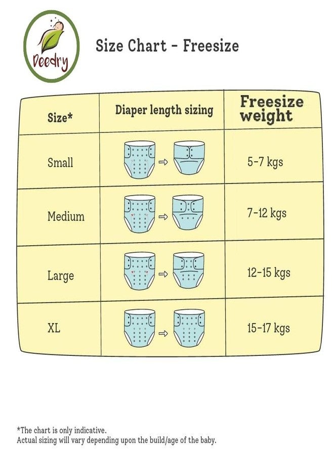 Deedry Oeko-Tex Certified Baby Cloth Diapers Washable & Reusable Diapers with Adjustable Snap Buttons | 3 Months- 3 Years (Pack of 2, With Inserts) - Image 5