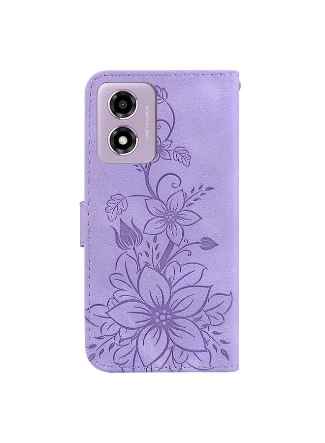 erorex Case For Motorola Moto G04s / Moto E14 Lily Embossed Leather Phone Case - Image 3