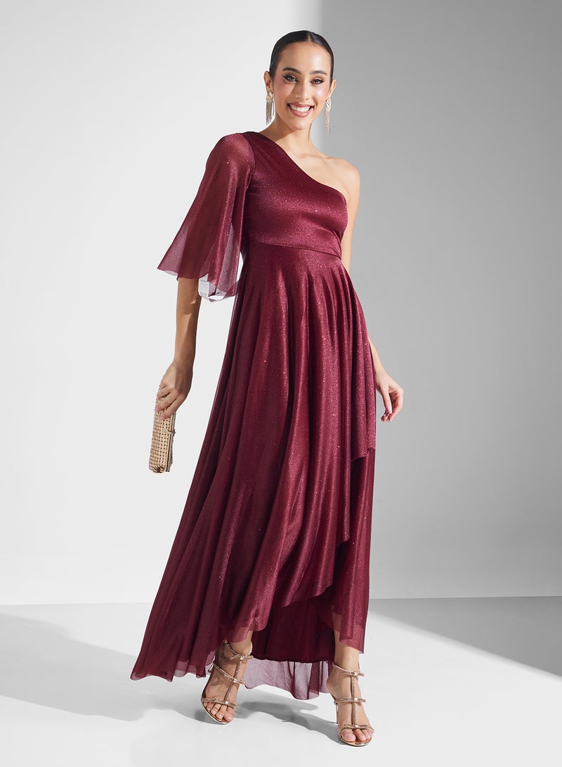 Ella Limited Edition Asymmetric Glitter Dress - Image 1