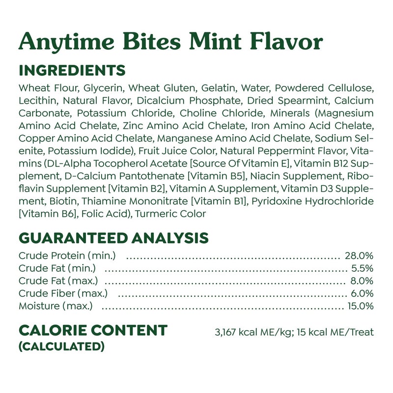 Greenies Anytime Bites Dog Treats, Mint Flavor, 10.3 oz. Bag - Image 3