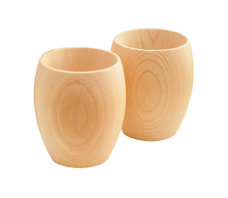 IPPINKA Japanese Traditional Wooden Sake Cups, Set of 2, Handmade in Japan, Made of Hinoki Japanese Cypress - Image 5