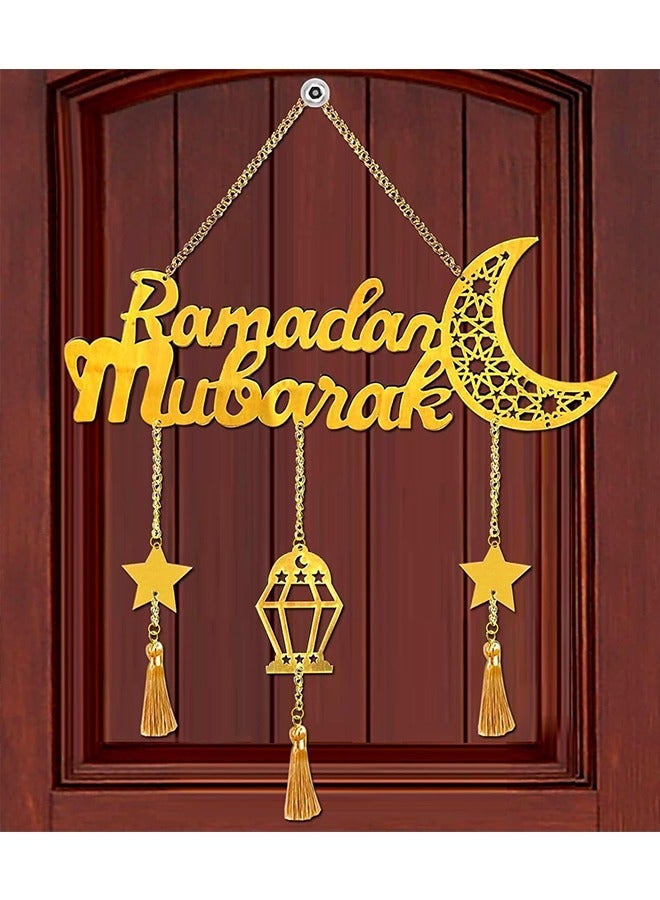 Yoawllty Ramadan Decorations, Ramadan Hanging Signs, Ramadan Hollow Moon Ornament, Party Supplies for Ramadan Home Decor - Image 1