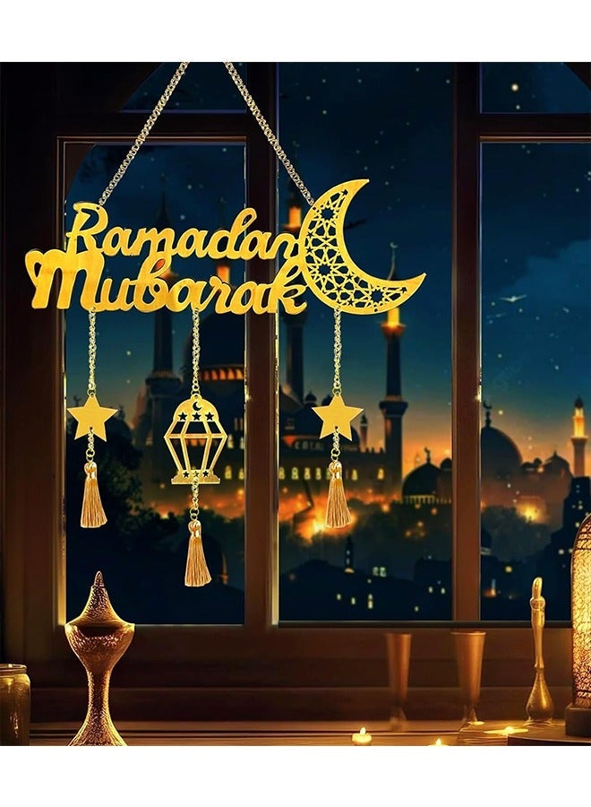 Yoawllty Ramadan Decorations, Ramadan Hanging Signs, Ramadan Hollow Moon Ornament, Party Supplies for Ramadan Home Decor - Image 2
