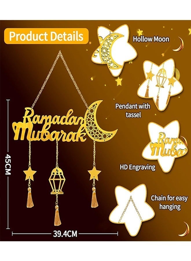 Yoawllty Ramadan Decorations, Ramadan Hanging Signs, Ramadan Hollow Moon Ornament, Party Supplies for Ramadan Home Decor - Image 4
