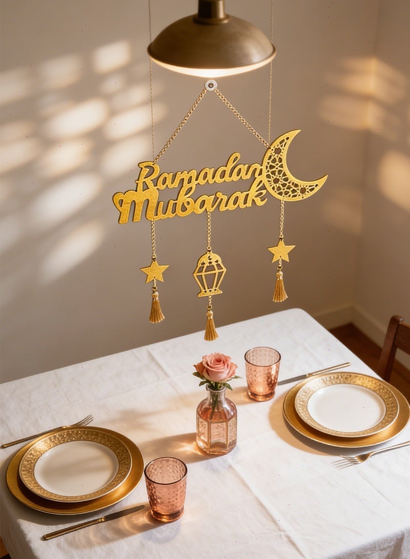 Yoawllty Ramadan Decorations, Ramadan Hanging Signs, Ramadan Hollow Moon Ornament, Party Supplies for Ramadan Home Decor - Image 5