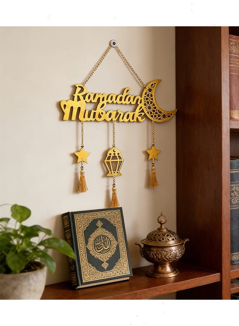 Yoawllty Ramadan Decorations, Ramadan Hanging Signs, Ramadan Hollow Moon Ornament, Party Supplies for Ramadan Home Decor - Image 3