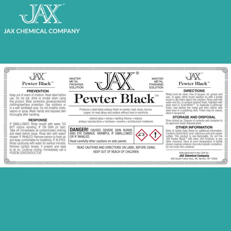 Jax أسود بيتر - حل تشطيب معدني - تشطيب عتيق بدون حرارة أو كهرباء - جالون - Image 2