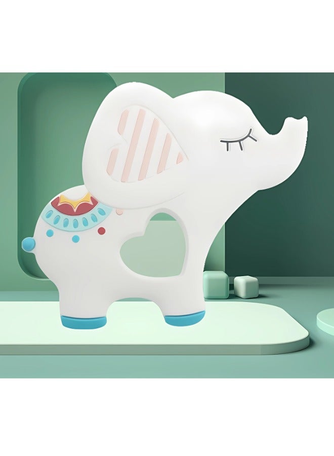 تويسو عضاضة الفيل المصنوعة من السيليكون من تويسو - لعبة مضغ خالية من مادة BPA للأطفال من عمر 3-12 شهرًا، تصميم مضاد للسقوط، مهدئة للثة وآمنة ومتينة للأولاد والبنات - Image 3