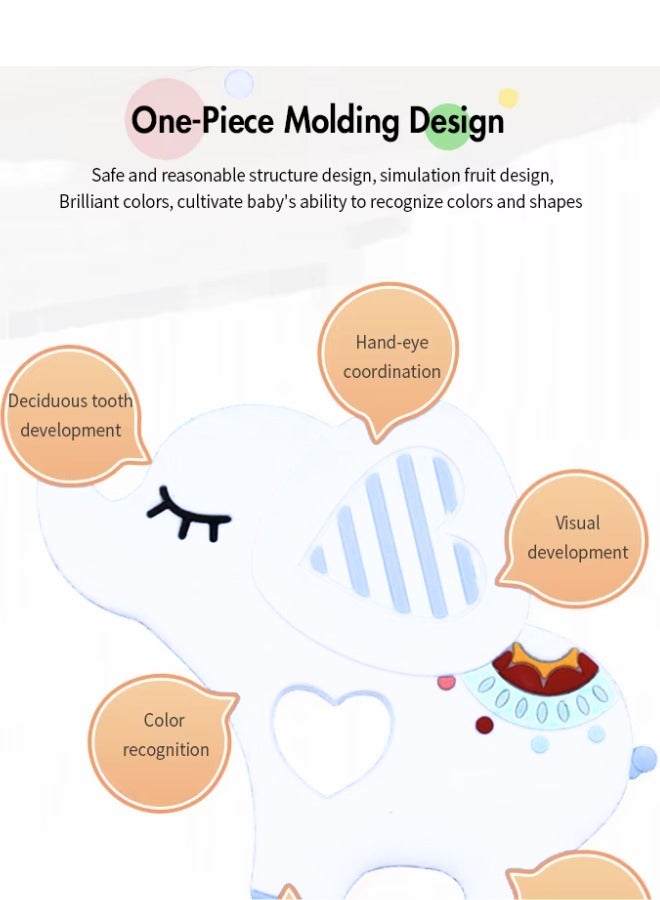 تويسو عضاضة الفيل المصنوعة من السيليكون من تويسو - لعبة مضغ خالية من مادة BPA للأطفال من عمر 3-12 شهرًا، تصميم مضاد للسقوط، مهدئة للثة وآمنة ومتينة للأولاد والبنات - Image 4