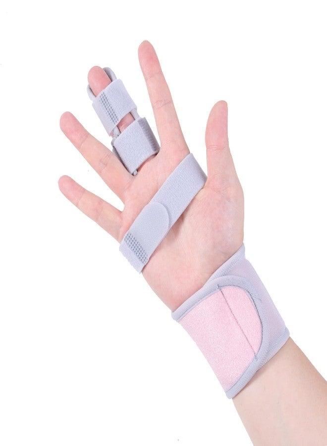 lefeke Trigger Finger Splint, Finger Brace for Middle, Index, Pinky or Ring Finger Support, Hand Splint for Broken Fingers, Arthritis, Fracture, Hand Brace with Fingers Support (Pink) - Image 1