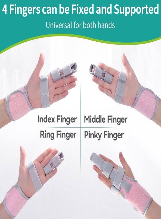 lefeke Trigger Finger Splint, Finger Brace for Middle, Index, Pinky or Ring Finger Support, Hand Splint for Broken Fingers, Arthritis, Fracture, Hand Brace with Fingers Support (Pink) - Image 4