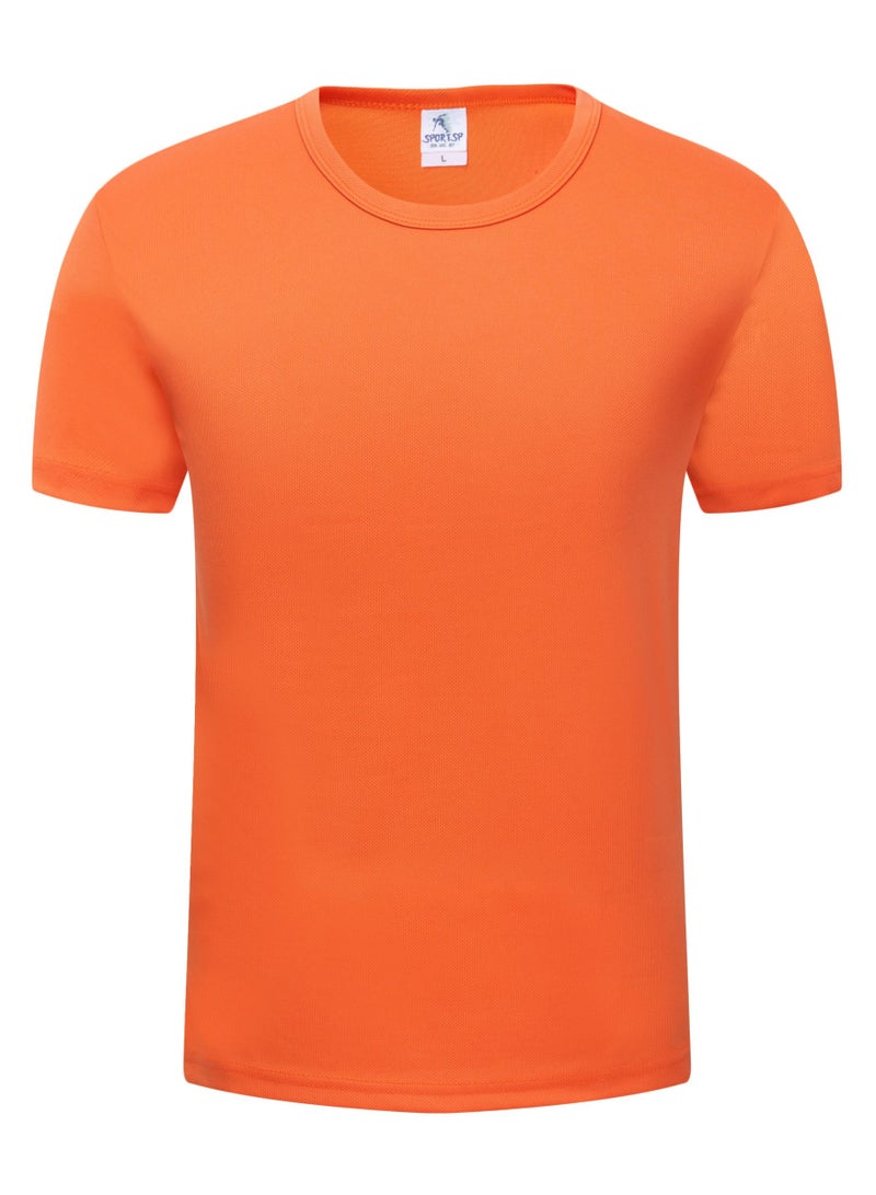 YEL PRO Men Quick Dry Breathable Elastic T-Shirt Orange - Image 1