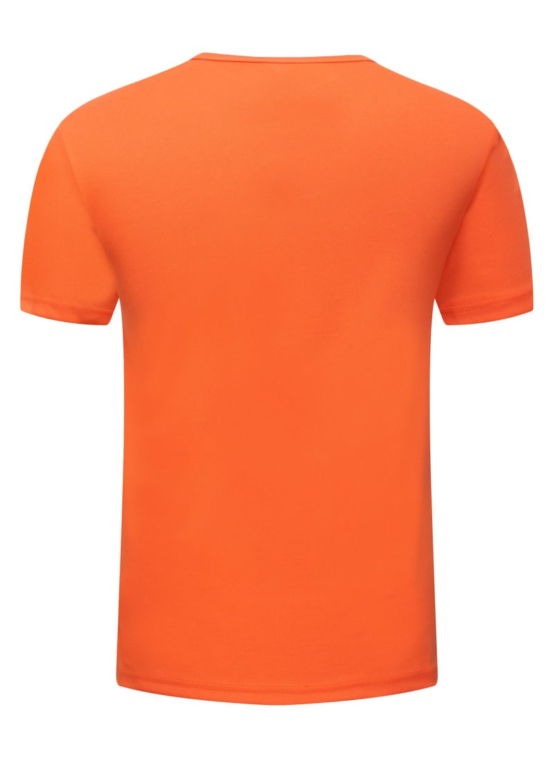 YEL PRO Men Quick Dry Breathable Elastic T-Shirt Orange - Image 2