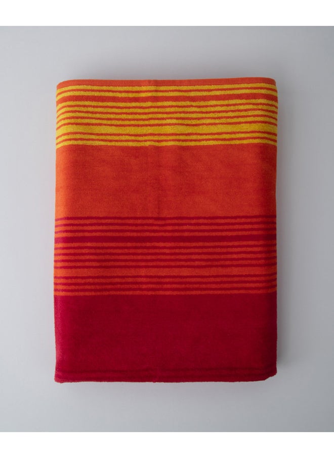 White Rose Towel Zooni 500 Gsm 100% Cotton-Pile To Pile Velor Stripe1 Bath  70X140 CmSoft Touch Extra Absorbent-Red  - Image 5