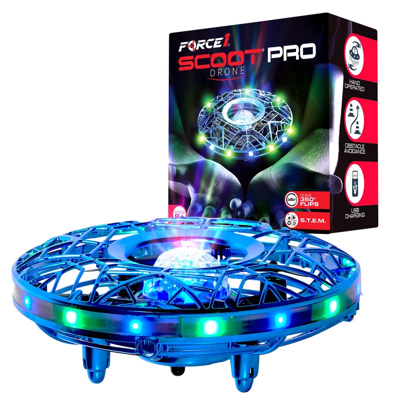 Force1 Scoot Pro Hand Operated Drone for Kids or Adults - Induction Hands Free Motion Sensors Mini Drones with Bright LED Projection, 360 Flips, Easy Indoor Small UFO Flying Orb Ball Drone Toy - Image 1