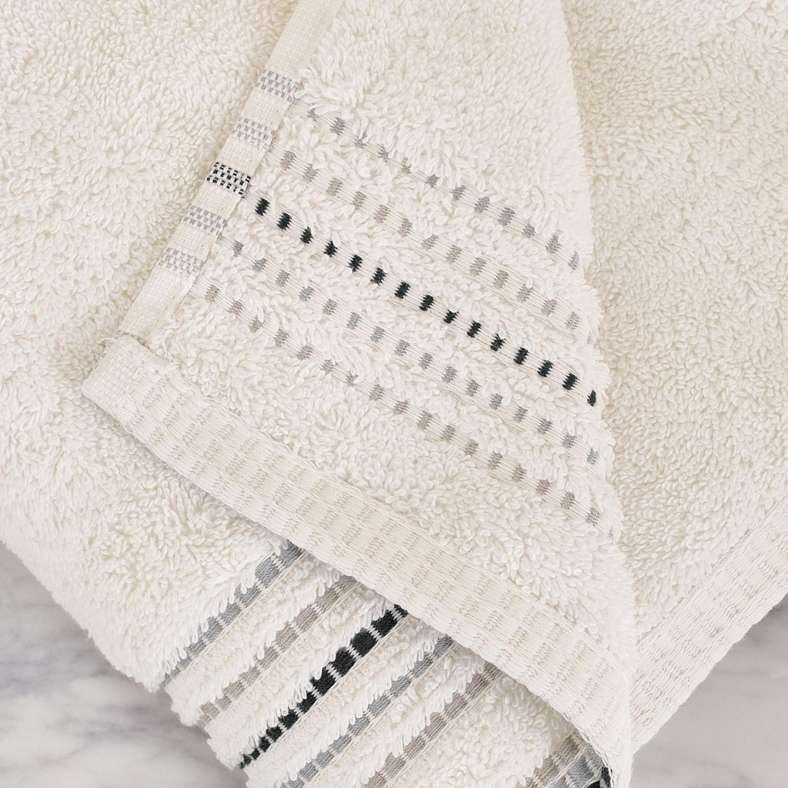 Pan Home Austin Border Hand Towel 50x90cm - White - Image 3