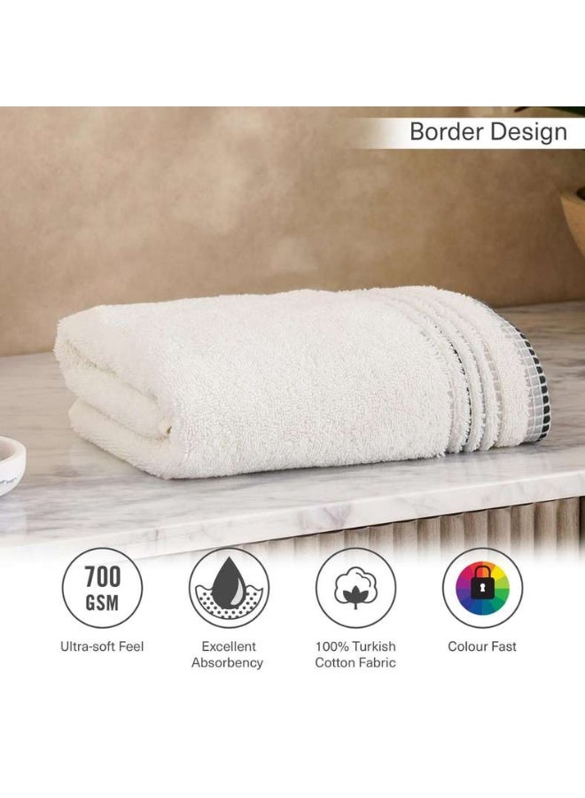 Pan Home Austin Border Hand Towel 50x90cm - White - Image 5