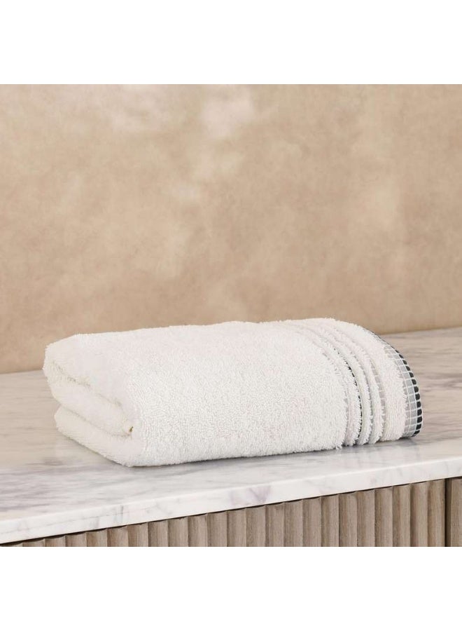 Pan Home Austin Border Hand Towel 50x90cm - White - Image 2