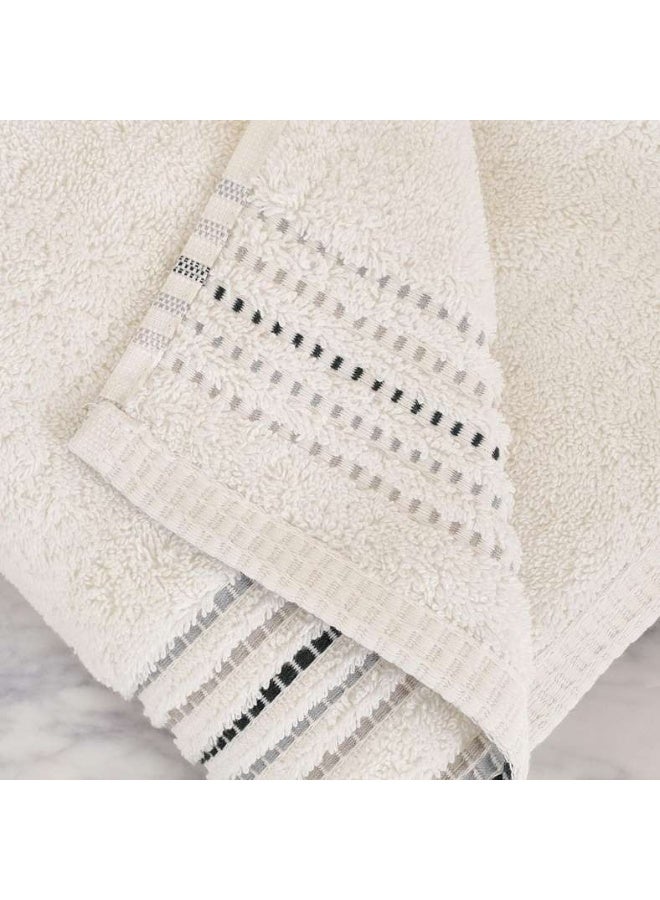 Pan Home Austin Border Hand Towel 50x90cm - White - Image 3