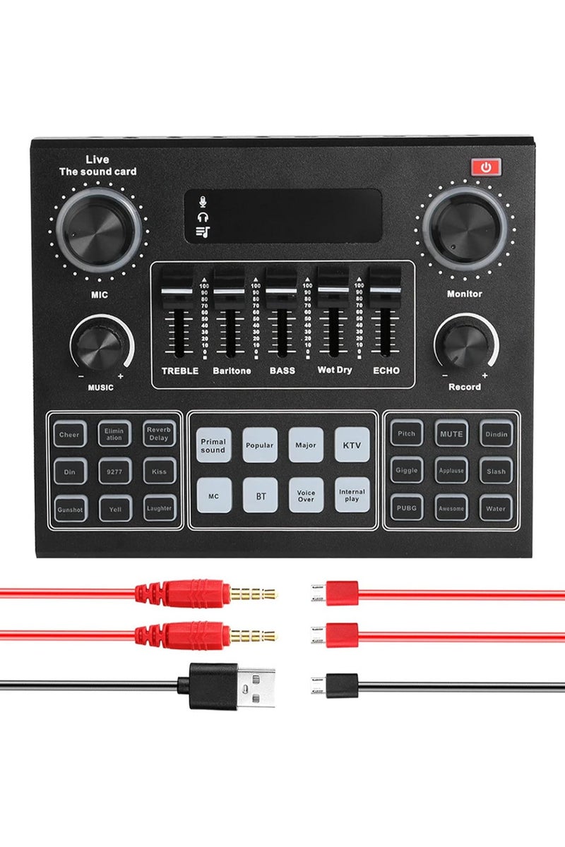 V9 Live Sound Card Audio Mixer I6970-A Black - Image 1