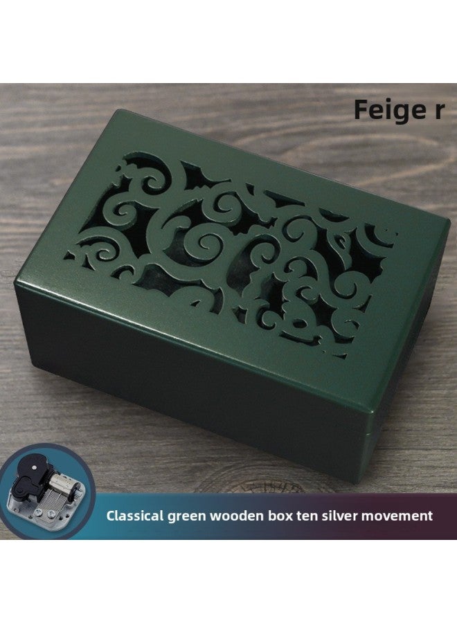 Children's Toy/music Box/music Box - Dream Castle Design-Color:05 [classical Green] Silver Movement-Dimensions:The Music "meet" - Image 1