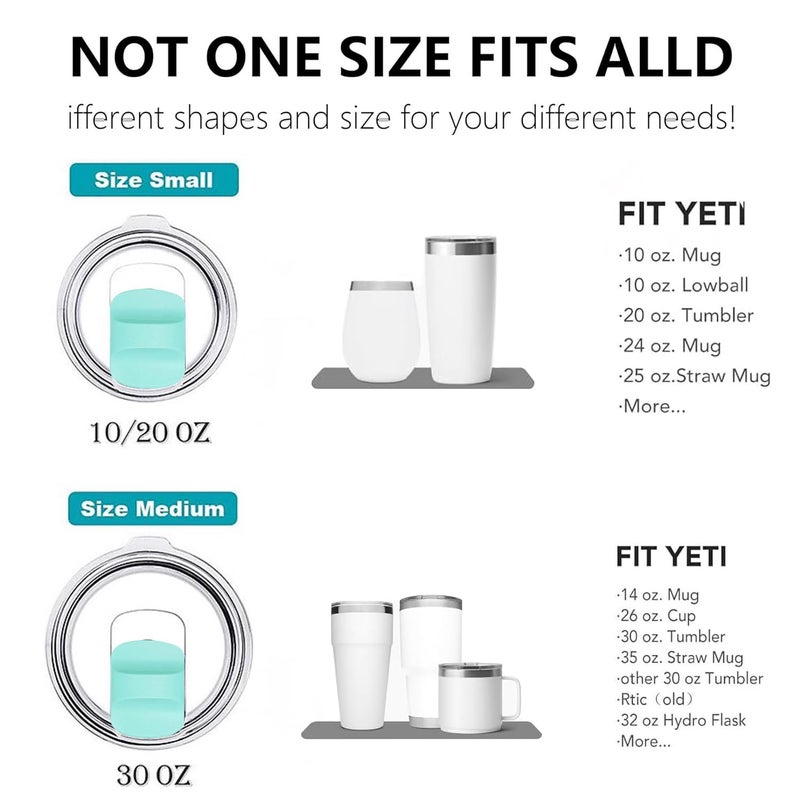 Intatikoo Replacement Magnetic Lid Slider,Compatible with YETI Lid 10oz, 14oz, 16oz, 20oz, 26oz, 30oz,Magnetic Spill Proof Tumbler Cover(4 Packs) - Image 2