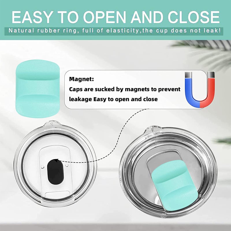 Intatikoo Replacement Magnetic Lid Slider,Compatible with YETI Lid 10oz, 14oz, 16oz, 20oz, 26oz, 30oz,Magnetic Spill Proof Tumbler Cover(4 Packs) - Image 4