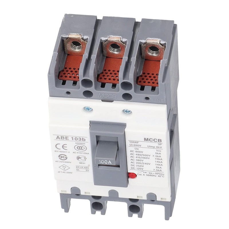MCCB Circuit Breaker 100A Overload Protection Flame Retardant Shell Solar Battery Protector - Image 1